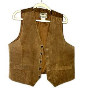 Property Vest Men's Size Medium Tan Camel 100% leather western indie academia
